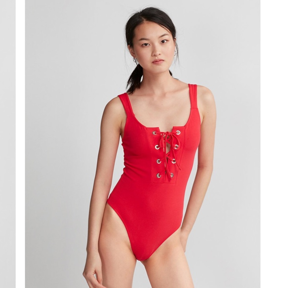NWT ref lace up grommet bodysuit